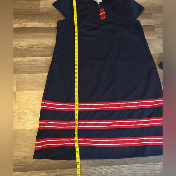 NWT Avenue Navy Shift Dress Red White Sailor Striped Plus Size 18/20 - Picture 7 of 8